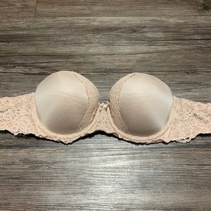 Aerie strapless nude bra without push up